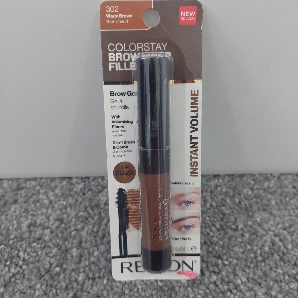 Revlon Colorstay Brow Fiber Filler Gel 302 Warm Brown instant volume 6.8ml